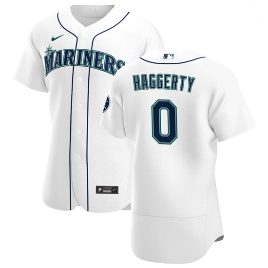 Seattle Mariners 0 Sam Haggerty Men Nike White Home 2020 Authent
