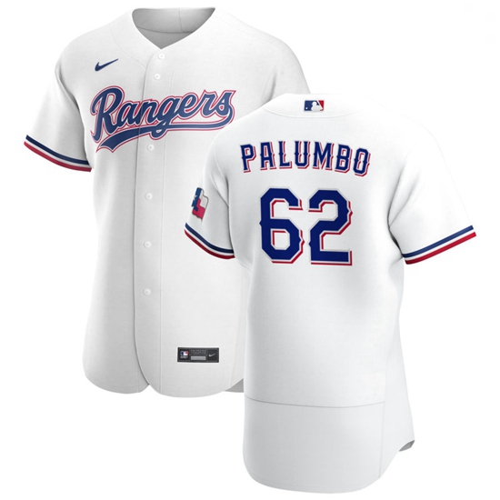 Texas Rangers 62 Joe Palumbo Men Nike White Home 2020 Authentic Player MLB Jersey