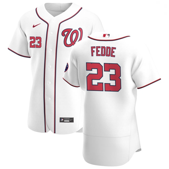 Washington Nationals 23 Erick Fedde Men Nike White Home 2020 Authentic Player MLB Jersey