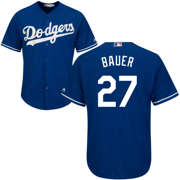 Men Los Angeles Dodgers Trevor Bauer Blue Cool Base Jersey