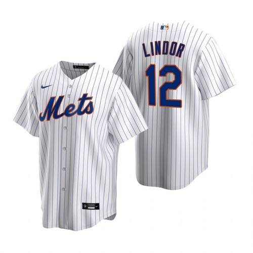 Men Nike New York Mets Francisco Lindor White Cool Base Stitched