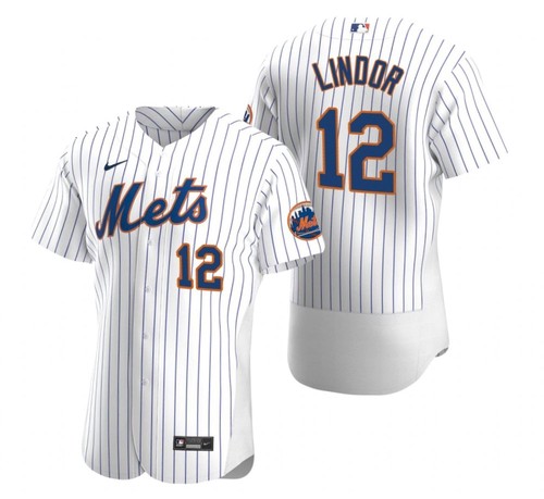 Men Nike New York Mets Francisco Lindor White Flex Base Stitched Jersey