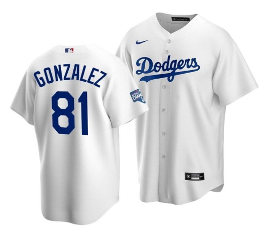 Men Los Angeles Dodgers 81 Victor Gonzalez White 2020 World Seri
