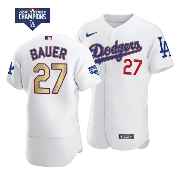Youth Los Angeles Dodgers Trevor Bauer 27 Gold Program Designed 