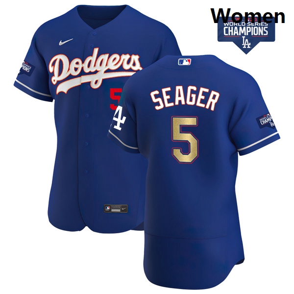 Women Los Angeles Dodgers Corey Seager 5 Gold Program Designed E