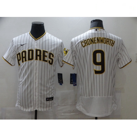 Women Nike San Diego Padres 9 Jake Cronenworth White Brown 2021 Road Player Jersey