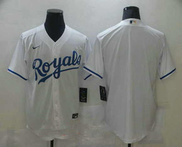 Men Kansas City Royals Blank White Stitched MLB Cool Base Nike Jersey