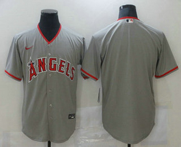 Men Los Angeles Angels Blank Grey Stitched MLB Cool Base Nike Je