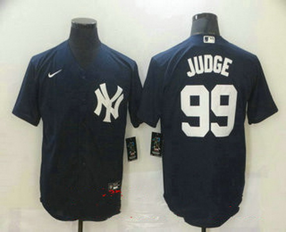 Men New York Yankees 99 Aaron Judge Navy Blue Stitched MLB Nike Cool Base Jersey