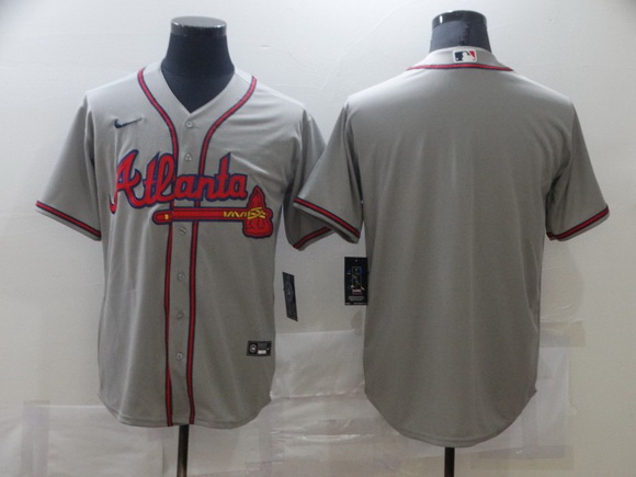 Men Nike Atlanta Braves grey Blank Coolbase Jersey