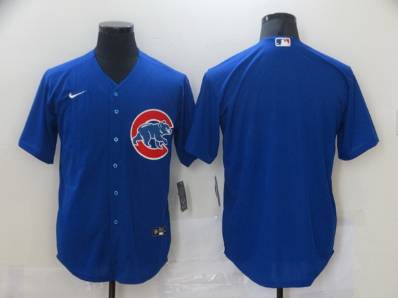 Men Nike Chicago Cubs Blue Blank Cool base Jersey