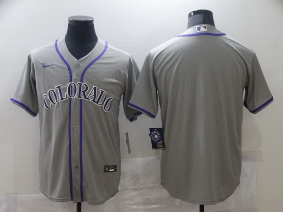 Men Nike Colorado Rockies grey Stitched MLB Blank Cool Base Jersey