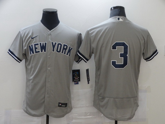 Men Nike New York Yankees 3 Babe Ruth Gray MLB Jersey