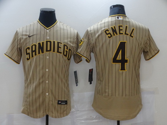 Men Nike San Diego Padres 4 SNELL Brown Authentic Alternate Player Jersey