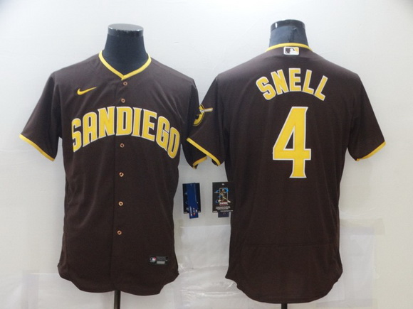 Men Nike San Diego Padres 4 SNELL Brown stitched MLB Jersey