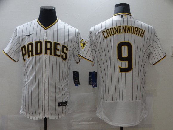 Men Nike San Diego Padres 9 CRONENWORTH white Stitichen Authentic Alternate Player Jersey