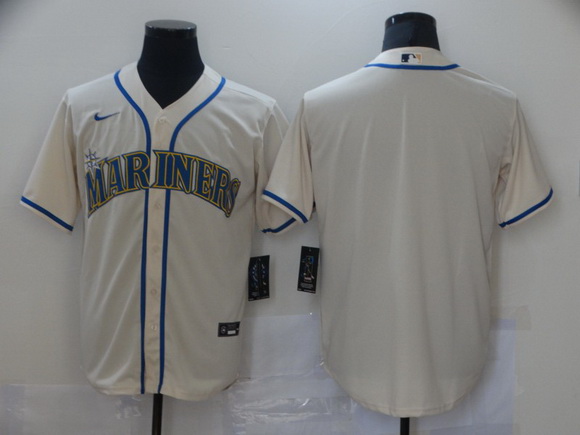 Men Nike Seattle Mariners Cream Stitched MLB Blank Cool Base Nike Jersey