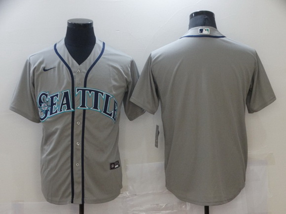 Men Nike Seattle Mariners Grey Stitched MLB Blank Cool Base Nike Jersey