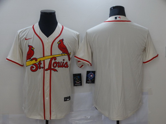 Men Nike St  Louis Arizona Cardinals Cream Stitched MLB Blank Cool Base Nike Jersey