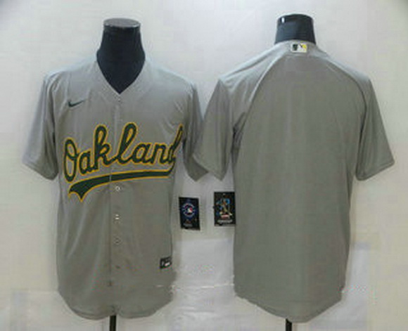 Men Oakland Athletics Blank Grey Stitched MLB Cool Base Nike Jersey