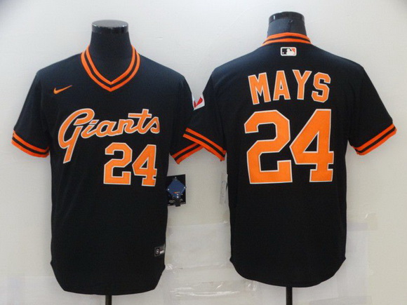 Men San Francisco New York Giants 24 Mays Black Game 2021 Nike MLB Jersey