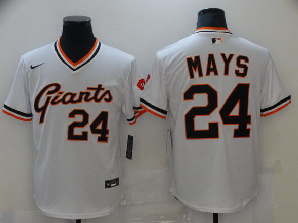 Men San Francisco New York Giants 24 Mays White Game 2021 Nike MLB Jersey