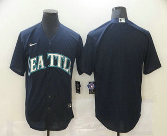 Men Seattle Mariners Blank Navy Blue Stitched MLB Cool Base Nike Jersey