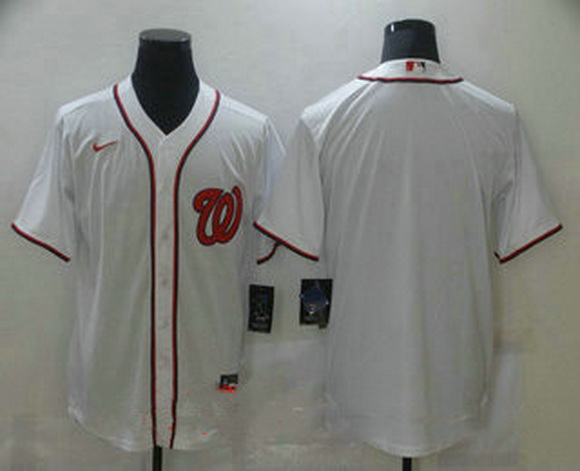 Men Washington Nationals Blank White Stitched MLB Cool Base Nike Jersey