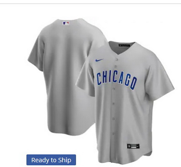 Men Chicago Cubs Nike Gray Blank Jersey