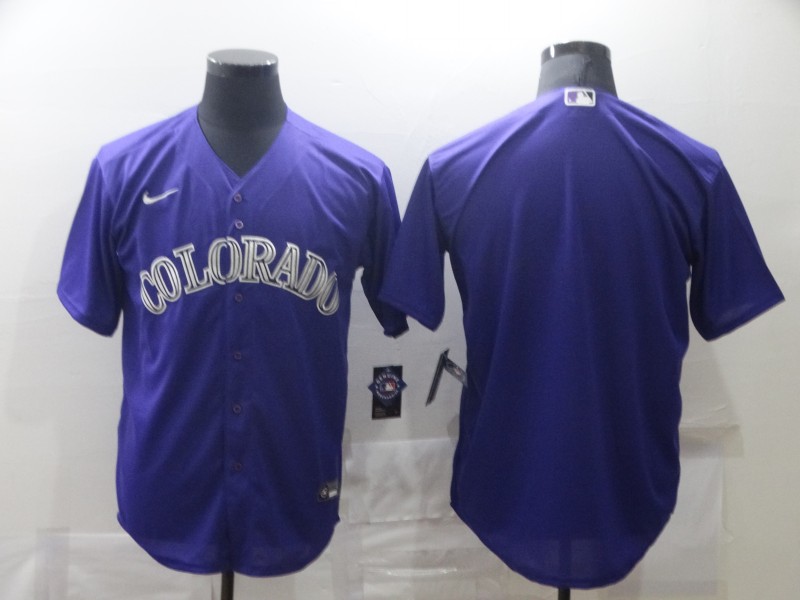 Men Colorado Rockies Nike Purple Blank Jersey II