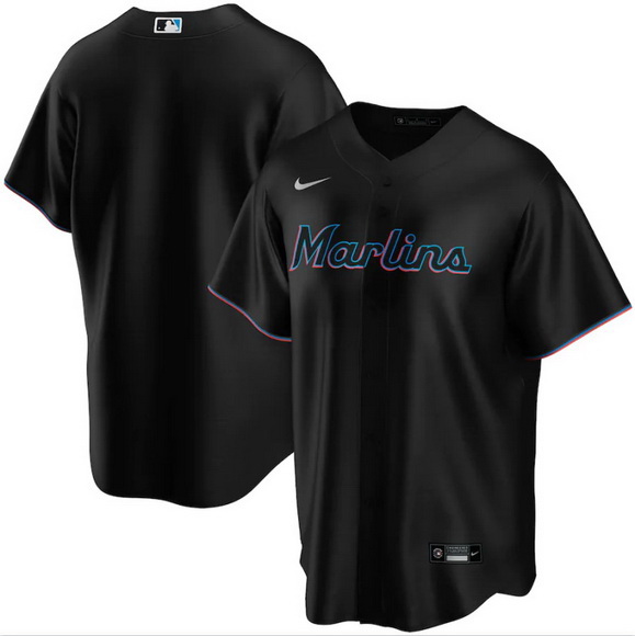 Men Miami Marlins Nike Black Blank Jersey