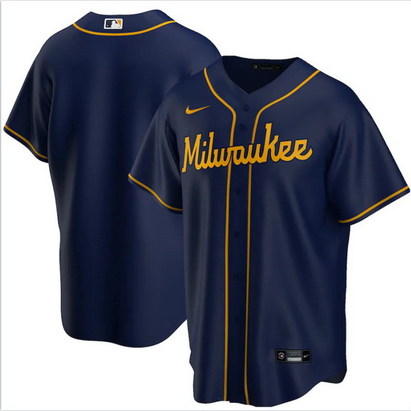 Men Milwaukee Brewers Nike Blue Blank Jersey