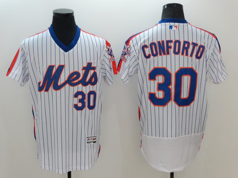 Men Nike New York Mets Michael Conforto 30 White Flex Base Home Stitched Baseball Jersey