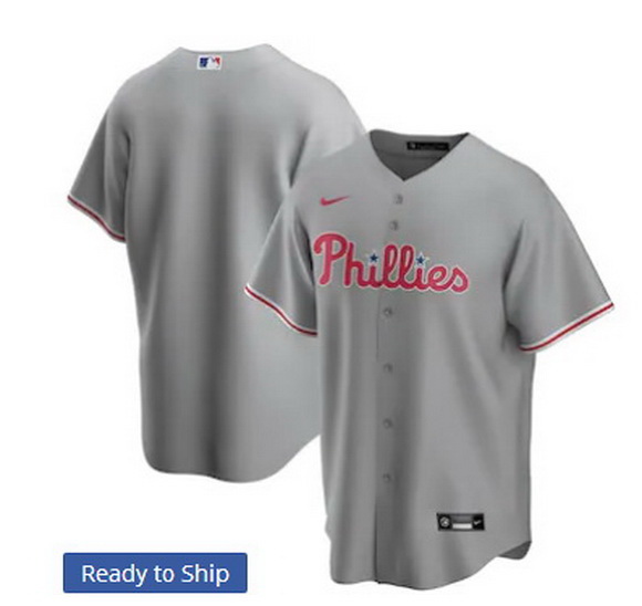 Men Philadelphia Phillies Nike Gray Blank Jersey