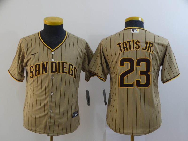 Youth San Diego Padres Fernando Tatis Jr 23 Brown Nike 2020 Cool Base Jersey