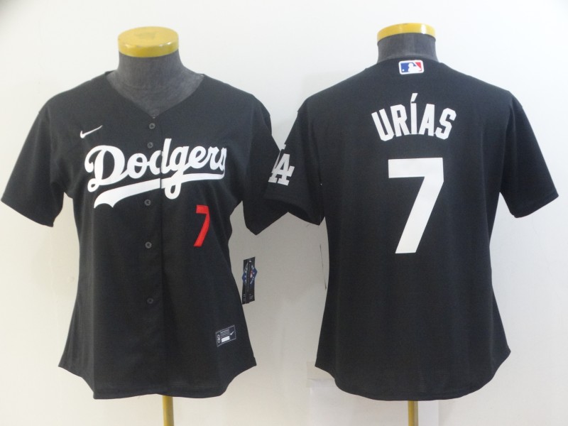 Women Nike Los Angeles Dodgers Julio Urias 7 Black Stitched MLB Jersey