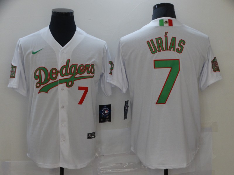 Men Los Angeles Dodgers Mexican 7 Julio Urias World Series Jersey