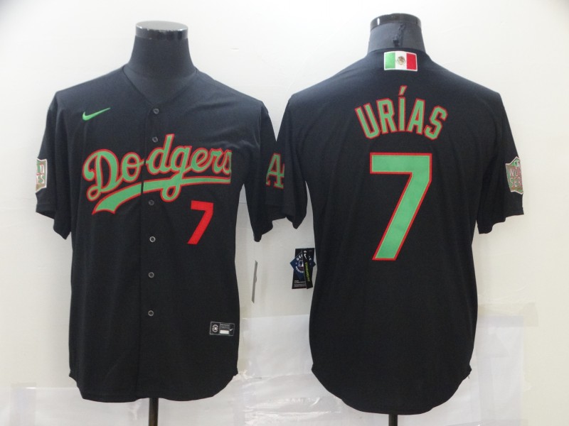 Men Los Angeles Dodgers Mexican Julio Urias 7 Black Jersey