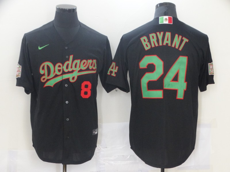 Men Los Angeles Dodgers Mexican Koby Bryant 8 24 World Series Black MLB Jersey