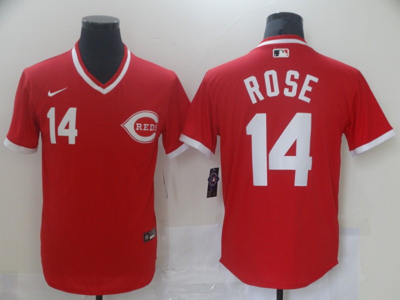 Men Nike Cincinati Reds Pete Rose 14 Red Cool Base Stitched Pullover MLB Jersey