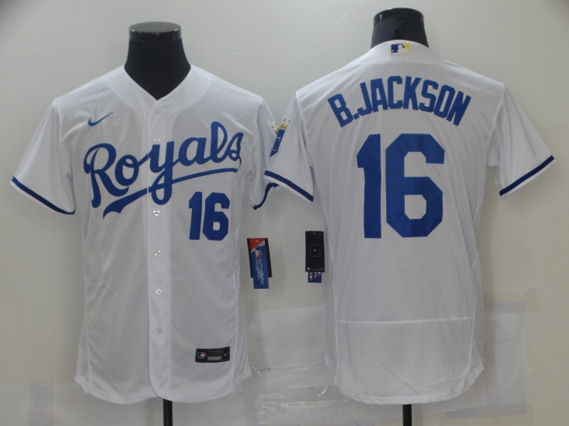 Men Nike Kansas City Royals Bo Jackson 16 White Alternate Stitched Baseball Jersey