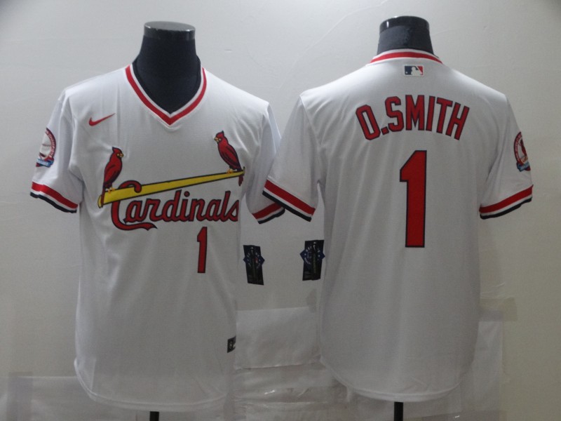 Men Nike St. Louis Cardinals Ozzie Smith White Pullover Cool Base Jersey