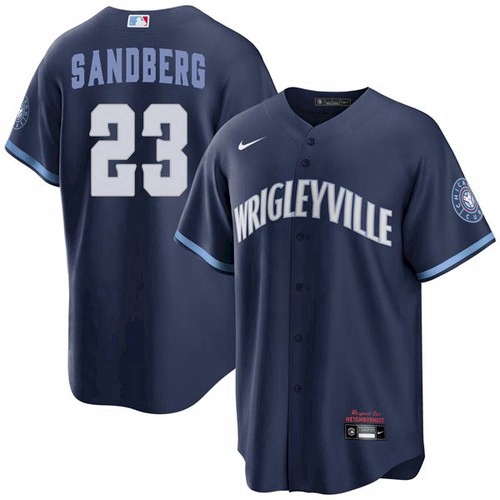 Youth Ryne Sandberg Chicago Cubs Wrigleyville 2021 City Connect Jersey