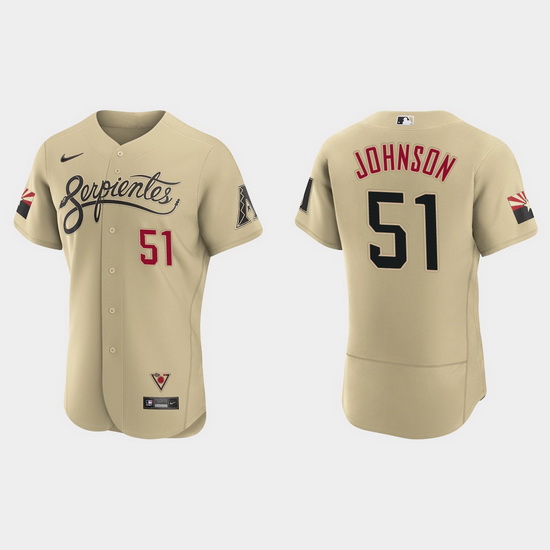 Arizona Diamondbacks 51 Randy Johnson Men Nike 2021 City Connect Authentic MLB Jersey Gold