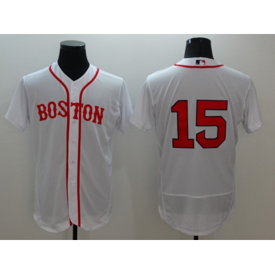 Men's Boston Red Sox #15 Dustin Pedroia White Replica Home Jersey