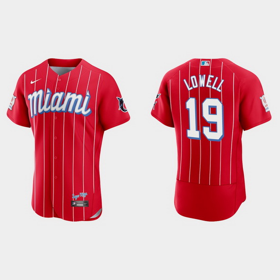 Miami Marlins 19 Mike Lowell Men Nike 2021 City Connect Authenti