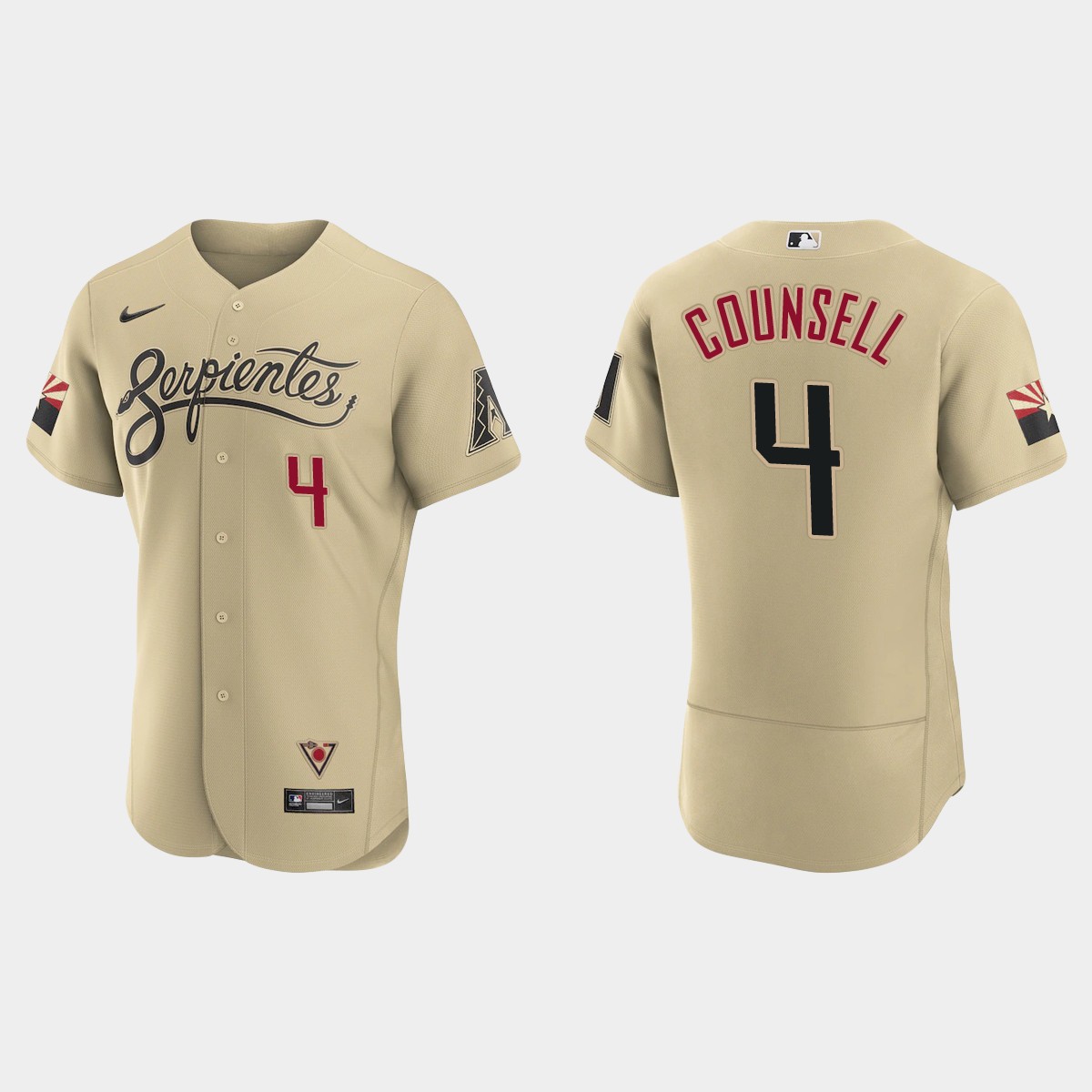 Arizona Diamondbacks 4 Craig Counsell Men Nike 2021 City Connect Authentic MLB Jersey Gold