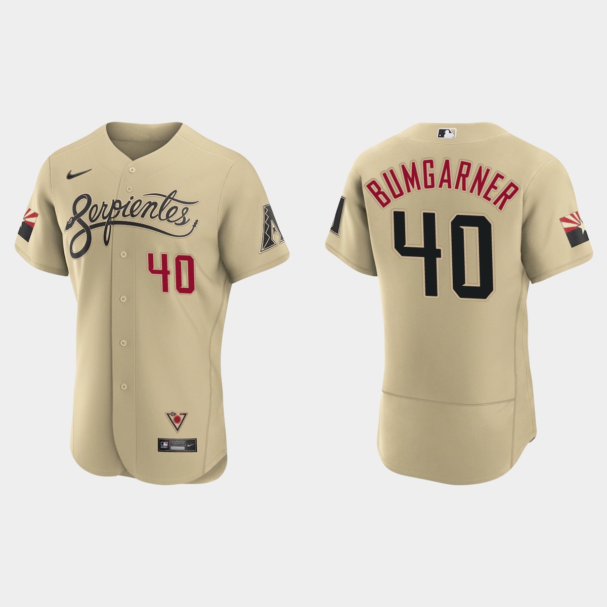 Arizona Diamondbacks 40 Madison Bumgarner Men Nike 2021 City Connect Authentic MLB Jersey Gold