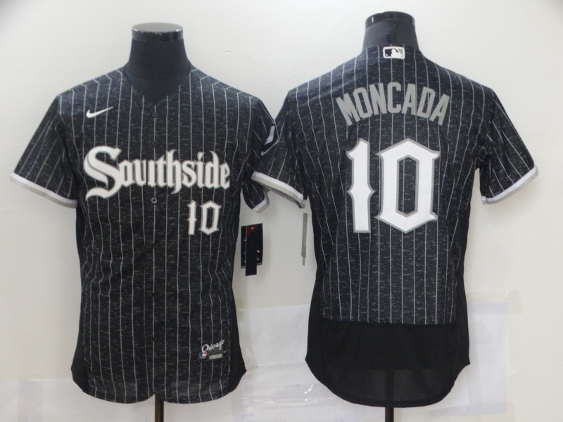 Chicago White Sox 10 Yoan Moncada Black 2021 City Connect Flexbase Jersey