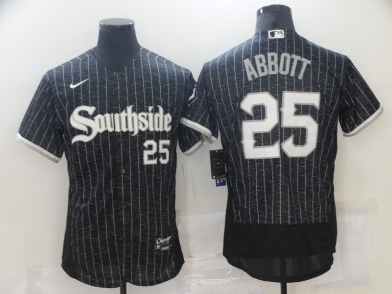 Chicago White Sox 25 Jeff Abbott Black 2021 City Connect Flexbase Jersey